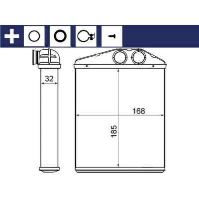 Imagen de MAHLE ORIGINAL AH 13 000S Radiador de Calefaccion con accesorios recubrimiento, junta anular, abrazadera para manguera, tornillos