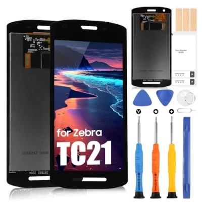 Imagen de pantalla LCD para Zebra TC21 Reemplazo de / TC26 Display Screen Touchscreen Digitazer Assembly con kit reparación (negro)