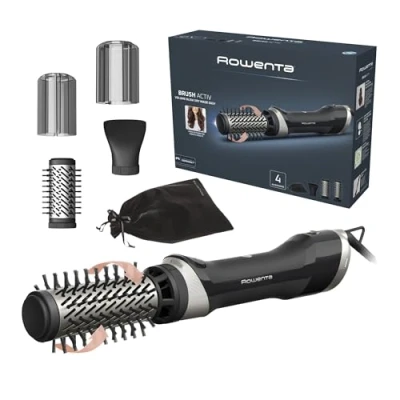 Imagen de Rowenta Brush Activ, Cepillo de Aire Giratorio, Secador 1000 W, Diseño Ergonómico, 2 Cepillos Cerámicos Giratorios, Boquilla Concentradora y Funda, UB9530F0