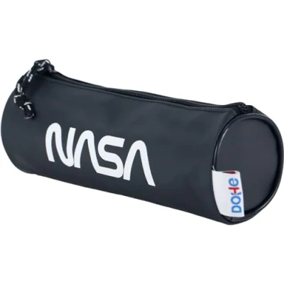 Imagen de DOHE Estuche Escolar Redondo Cierre de Cremallera, Licencia Oficial, Poliéster Resistente, 21x7,5x7,5 cm, Material NASA Black Negro