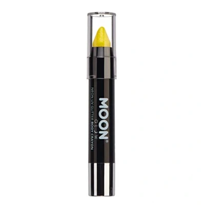 Imagen de Moon Glow Barra de pintura facial/crayón corporal con purpurina UV neón, maquillaje para rostro y cuerpo Brilla intensamente bajo iluminación Amarillo 3.5g