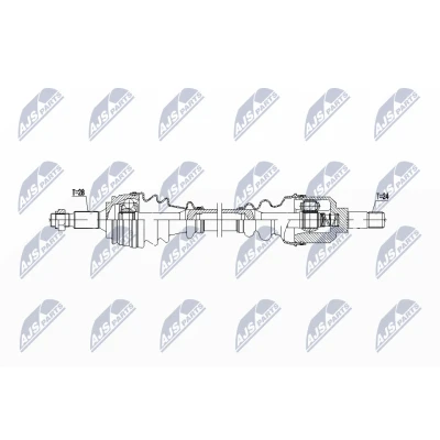 Imagen de NTY NPW CT 142 Árbol de transmisión Eje delantero, izquierda 695 Caja cambios manual, 5 marchas