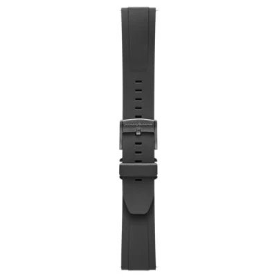 Imagen de Pininfarina FKM Correa de caucho fluoroelastómero 22 mm para reloj inteligente Senso Hybrid con Hebilla acero fácil abrir Resistente al agua Negro Gris Oscuro