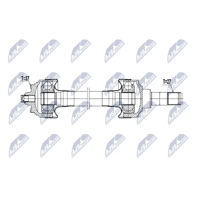 Imagen de NTY NPW BM 227 Árbol de transmisión Eje trasero, derecha 778mm