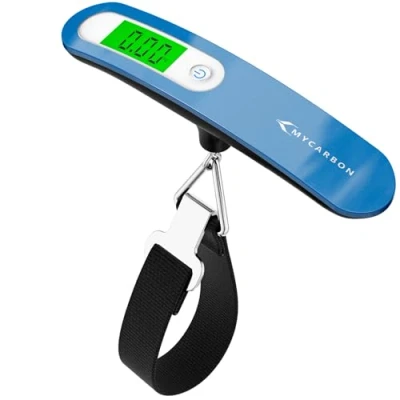 Imagen de MYCARBON Escala de Equipaje Digital 110 LB / 50 kg Capacidad Peso Maletas Báscula LCD Portátil Viaje (Azul)