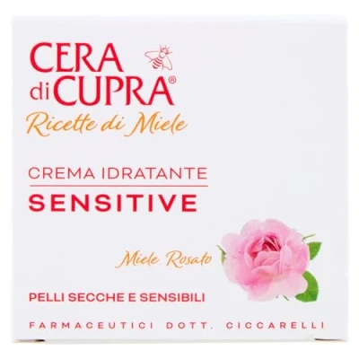 Imagen de Cera di Cupra, Crema Hidratante Sensible, Restaura la Hidratación Óptima, Acción Ultra confort, Nutre las Pieles Secas y Sensibles, Made in Italy, Dermatológicamente Probada, Frasco de 50 ml