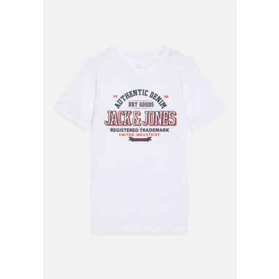 Imagen de Jack &amp; Jones Junior Jjelogo TEE Oneck JNR Camiseta estampada para niños, Talla: 8a, White