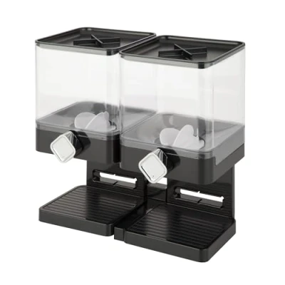 Imagen de Honey Can Do KCH 06134 Indispensable Dispensador Doble Compacto, Acero Inoxidable, Negro y Cromado