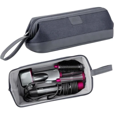 Imagen de BUBM Bolsa de Almacenamiento portátil Viaje Compatible con secador Pelo Dyson Supersonic/Dyson Airwrap Styler/Dyson Corrale Hair Straightener/Shark Flexstyle Air Styling &amp; Drying System, Gris