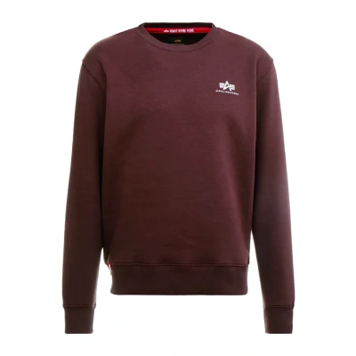 Imagen de Alpha Industries Small LOGO Sudadera, Hombre, Talla: Small, Deep maroone