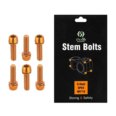 Imagen de CNC Tornillos para Bicicleta，MTB Tornillo vástago， M5 x 18 mm de Potencia y Manillar，Naranja