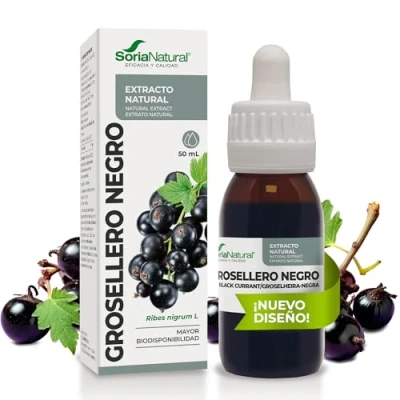 Imagen de Soria Natural Extracto de Grosellero Negro Alivia los Síntomas la Alergia Propiedades Antihistamínicas y Antiinflamatorias Ayuda en Caso Alergias Respiratorias Botella con 50ml