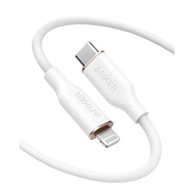 Imagen de ANKER cable iphone, PowerLine III Flow, iPhone carga rapida de 180cm, compatible con 13/13 Pro Max/12/11 Pro/X/XS/XR/8 Plus, AirPods Pro, Certificado MFi, silicona(Blanco)