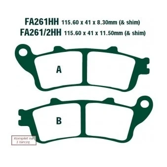 Imagen de EBC Brakes FA261/2HH Juego de pastillas freno
