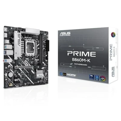 Imagen de ASUS Prime B860M K, Placa Base Intel mATX, 6+1+1+1 etapas de alimentación DrMOS, DDR5, PCIe 4.0, 2 Ranuras M.2, Realtek 2.5Gb Ethernet, DisplayPort, HDMI,USB 10Gbps, USB Tipo C 5Gbps Frontal