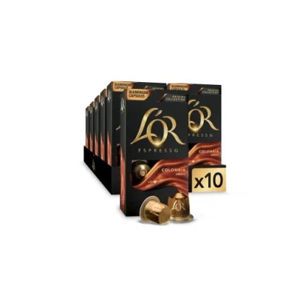 Imagen de L&#039;OR Espresso Cápsulas de Café Colombia Orígenes Intensidad 8 100 Compatibles Nespresso (R)