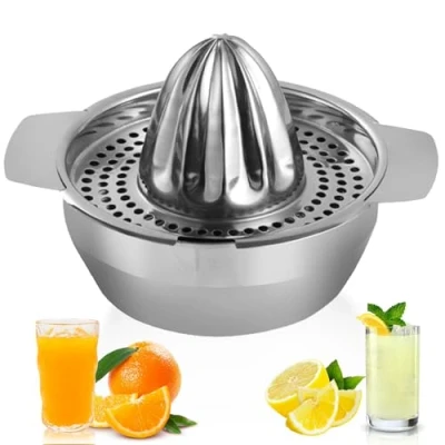 Imagen de Exprimidor Manual De Acero Inoxidable, Naranjas Limón Cítricos Prensadora Frutas, Para Limones Pomelos y Naranja