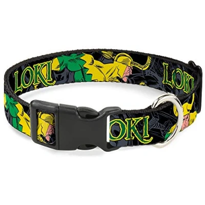 Imagen de Buckle Down Collar de Clip plástico Loki in Action Negro/Gris/Amarillo/Verde