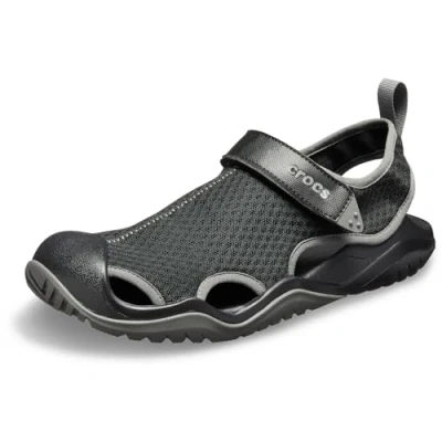 Imagen de Crocs M Swiftwater Mesh Deck Sandal Hombre Sandalias Atléticas, Negro (Black 001), 43/44 EU