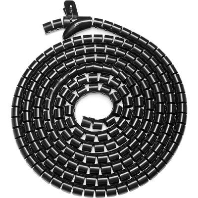 Imagen de DIGITUS Tubo flexible en espiral para la gestión de cables 5 m Con ayuda inserción Cortado a medida Estirable Negro