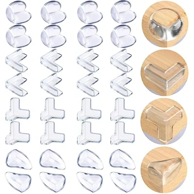 Imagen de 32PCS Protector Esquinas Bebe, Esquineras Protectoras Seguridad Bebes de Sílice Muebles Cantoneras para Kit Hogar Protege Fuerte Adhesión