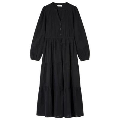 Imagen de Springfield Vestido Midi con Cintura Fruncida Ajustable y Cordones, Negro Estandar, 44 para Mujer