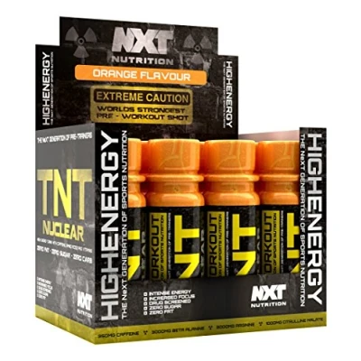 Imagen de NXT Nutrition TNT Nuclear Shots Bebida preentrenamiento 12 x 60 ml Naranja