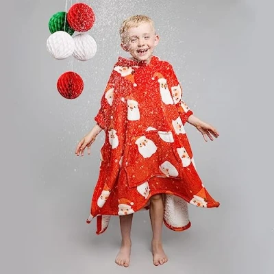 Imagen de Bedlam Poncho de Forro Polar Sherpa, Poliéster, Rojo, 75 x 92.5cm