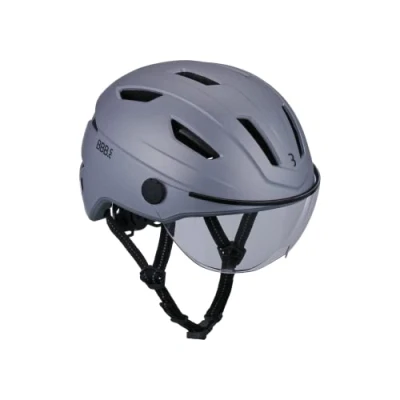 Imagen de BBB Move Visera Ajustable con Lente Transparente Doble Carcasa en Molde Luz Trasera LED integrada, Unisex Adult, Matt Gray, M