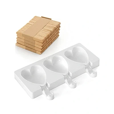 Imagen de Silikomart GEL03M Mini Heart IC Molde de Silicona 67 x 55 H 18 mm, Blanco