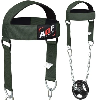 Imagen de AQF Arnés De Cabeza, Pesas Ajustables Entrenar Cuello Straps, Boxeo Y Fitness Neopreno Acolchado Cinta Head &amp; Neck Trainer Dip Cinturón para Gimnasio, Musculacion, Ejercicio