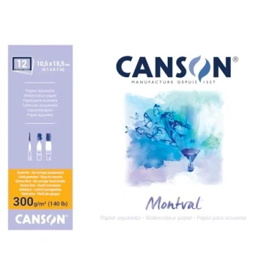 Imagen de Canson Montval Bloc Enc 4L, Cartón, Weiß, 10.5 x 15.5 cm, 12