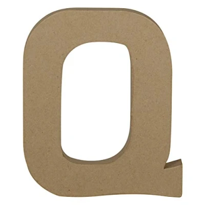 Imagen de Décopatch AC868C Un support en papier brun mâché 16,5x2,5x20 cm, Lettre majuscule Q