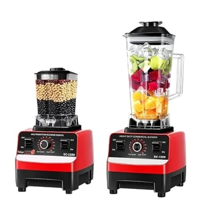 Imagen de Batidora de vaso 400 W, Licuadora 2L, 15 Ajustes Velocidad, Licuadoras para zumos y batidos, 6 cuchillas acero inoxidable, 2 en 1 verduras frutas (red)
