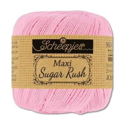 Imagen de Frida&#039;s Wollhaus Scheepjes Maxi Sugar Rush Hilo de ganchillo para ganchillo, 50 g, algodón, 87 colores (222 Tulip)