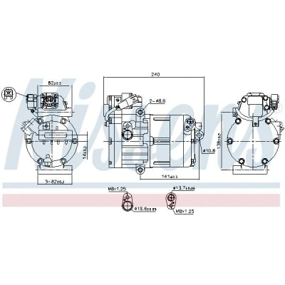 Imagen de NISSENS 891023 Compresor de Aire Acondicionado HES27 Aceite POE R 134 a