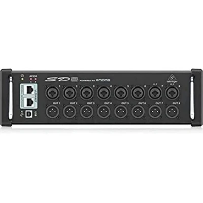 Imagen de Behringer SD8 I/O Stage Box con 8 preamplificadores Midas controlables a distancia, salidas, red AES50 y concentrador de monitoreo personal ULTRANET