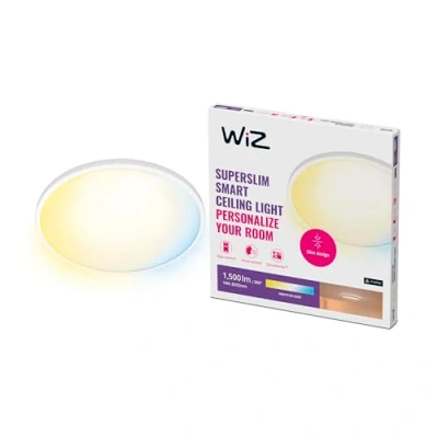 Imagen de Lámpara inteligente WiZ SuperSlim, 16W 1500 lm, WiFi, Blanca regulable, Control voz, Tecnología SpaceSense