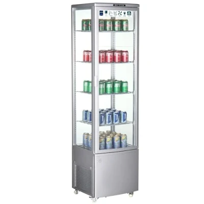 Imagen de METRO Professional Vitrina Refrigerada GGC3270B, 52x48.5x189.5 cm, 270 L, 4 Estantes Ajustables, con Ruedas, Plata
