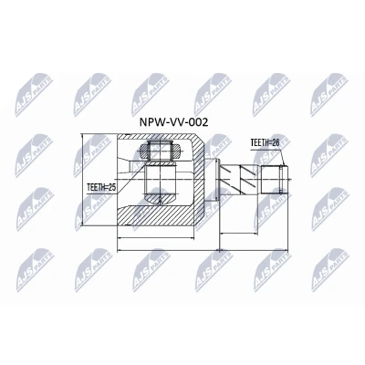 Imagen de NTY NPW VV 002 Junta Homocinética Eje delantero, izquierda VOLVO: C70 I Coupé, 850 Familiar, V70