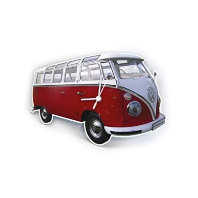 Imagen de BRISA VW Collection Reloj de Pared para Taller Volkswagen T1 Bus (Classic Bus/Rojo)