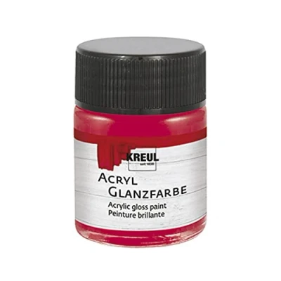 Imagen de KREUL 79533 pintura acrílica brillante, tarro de 50 ml en magenta, lisa brillante para colorear y hacer manualidades, a base agua, resistente la saliva
