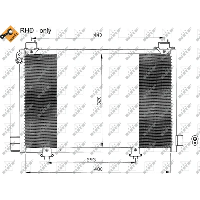 Imagen de NRF EASY FIT 35552 Condensador con secador, junta anular 15,5 10,1 Aluminio 480 TOYOTA: Yaris I Hatchback