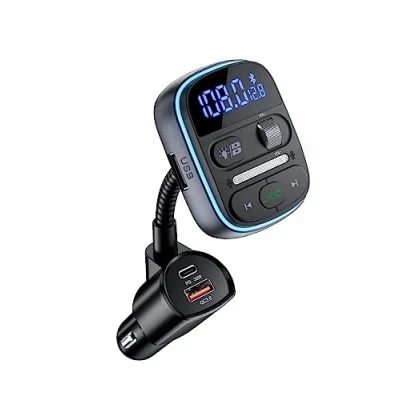 Imagen de LENCENT Transmisor FM Bluetooth 5.0 para Coche, Adaptador de Radio con Carga Rápida PD 30W &amp; QC3.0, Llamadas Manos Libres, Inalámbrico Reproductor MP3 Soporta Tarjetas TF/Memoria USB