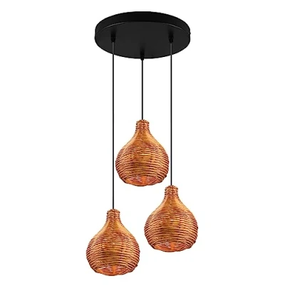 Imagen de Reality, Colgante, Sprout 3xE14, max.40,0 W Malla de Rattan, natural, Cuerpo: natural Ø:30,0cm, A:150,0cm IP20,Sin bombilla,Regulable en altura