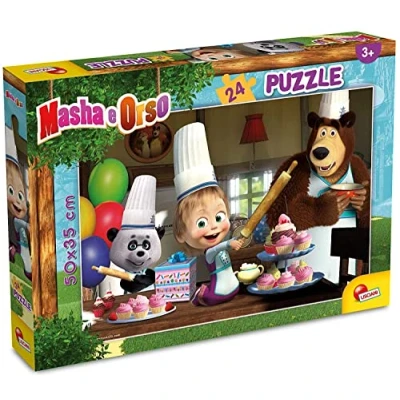 Imagen de Liscianigiochi 86061 Lisciani Giochi Puzzle de Masha y el Oso 24 piezas Puzle para niños, single, color aprendemos juntos