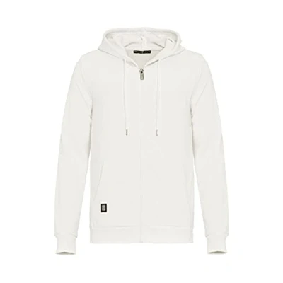 Imagen de RED BRIDGE Sudadera Deportiva Unicolor para Hombre Suéter con Capucha y Cremallera Premium Basic Marfil L