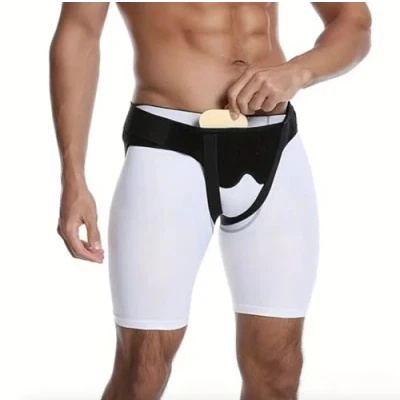 Imagen de BEANICA Cinturón Soporte HERNIA INGUINAL 2 Almohadillas Incluidas Tallas M,L,XL Faja BRAGUERO UNIVERSAL para postoperatorio Hombre y Mujer (XL)