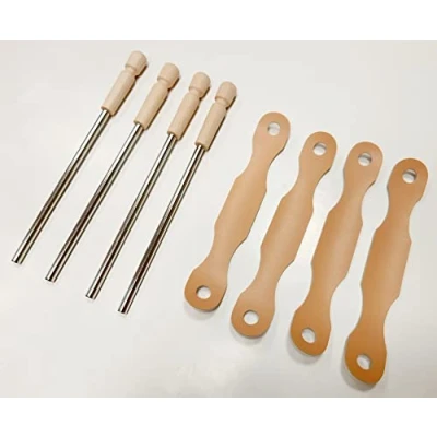 Imagen de Baqueta Triángulo Instrumento Musical (4 unidades) con agarre de madera y asa símil piel