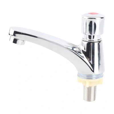 Imagen de Grifo del fregadero lavabo retardo tiempo ahorro de agua cierre automático cromado para el baño público Ktchen